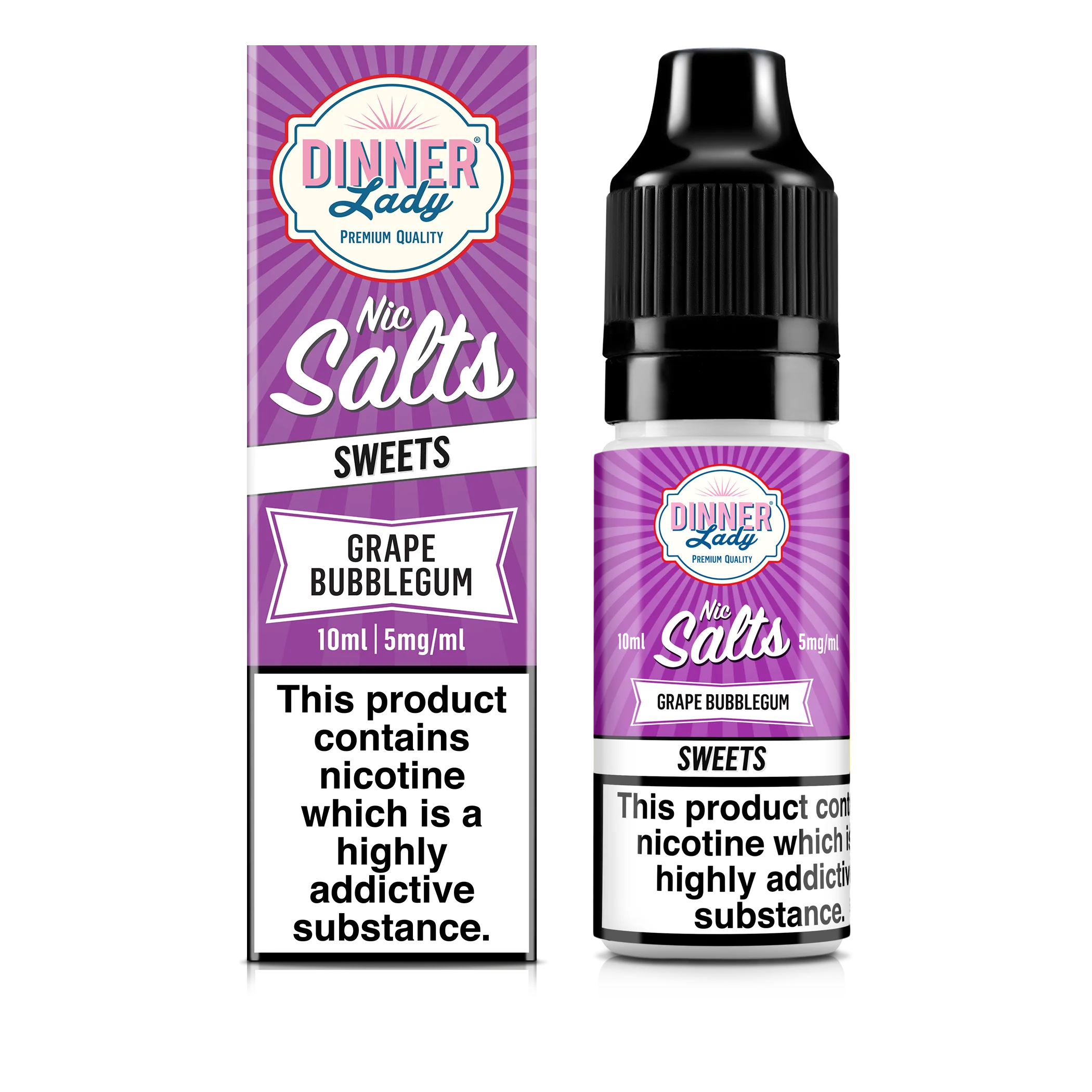 Grape Bubblegum Nic Salts 50:50 10ml E-Liquid - Image 4